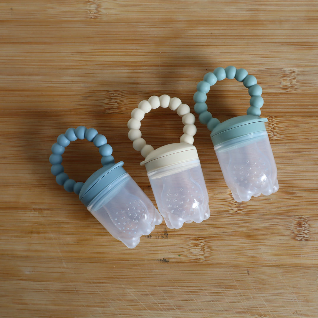 Baby Fruit Feeder  and Tray - Safe Self-Feeding & Teething Relief.
