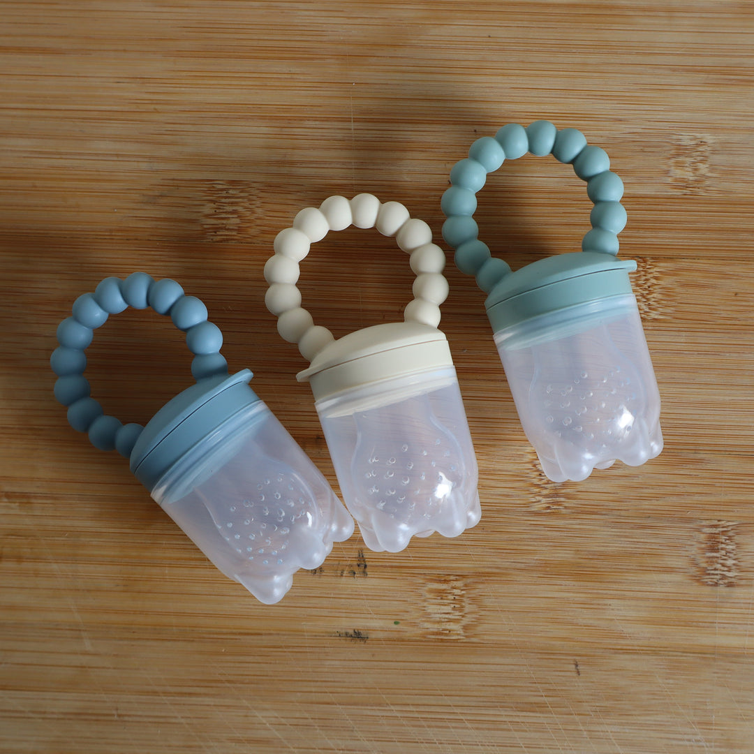 Baby Fruit Feeder  and Tray - Safe Self-Feeding & Teething Relief.