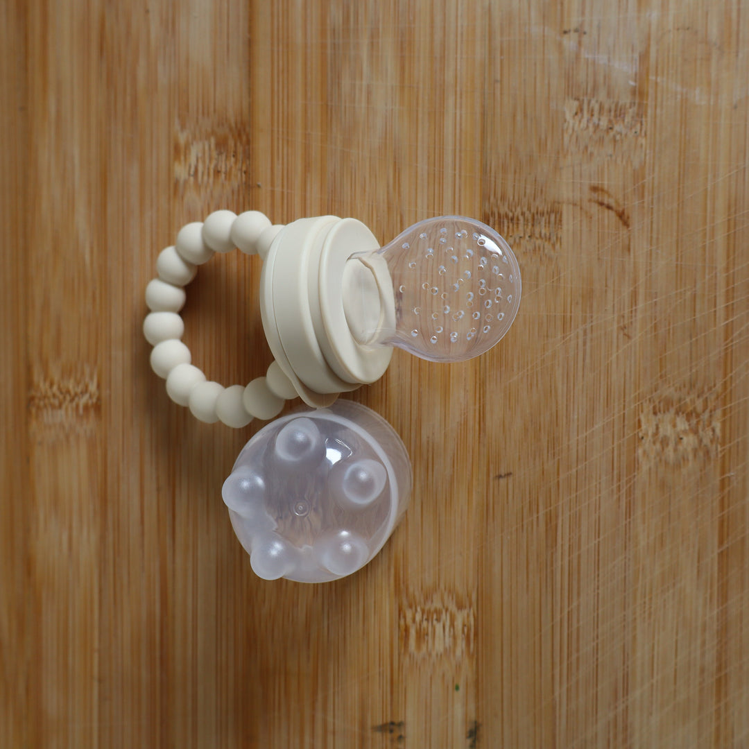 Baby Fruit Feeder  and Tray - Safe Self-Feeding & Teething Relief.