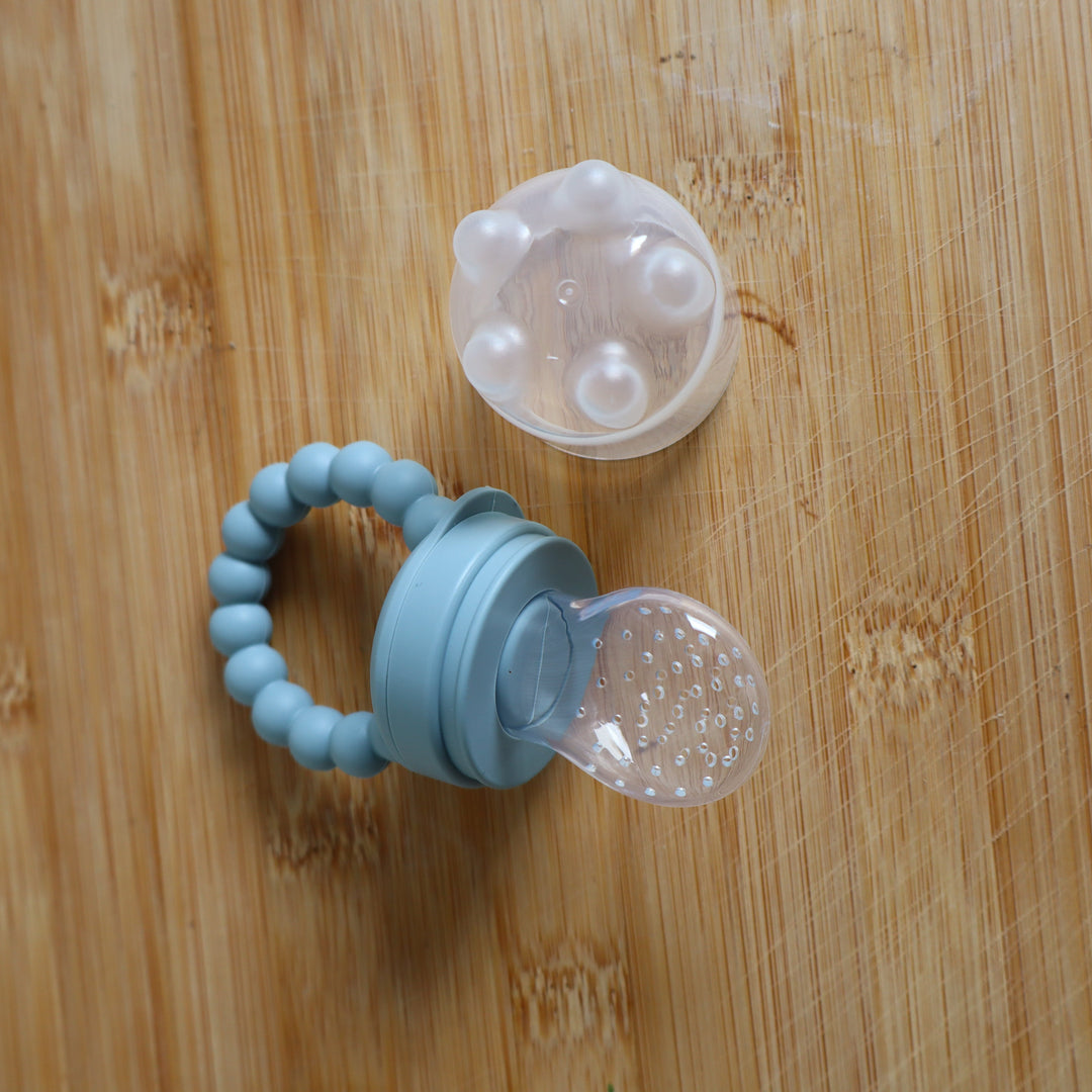 Baby Fruit Feeder  and Tray - Safe Self-Feeding & Teething Relief.