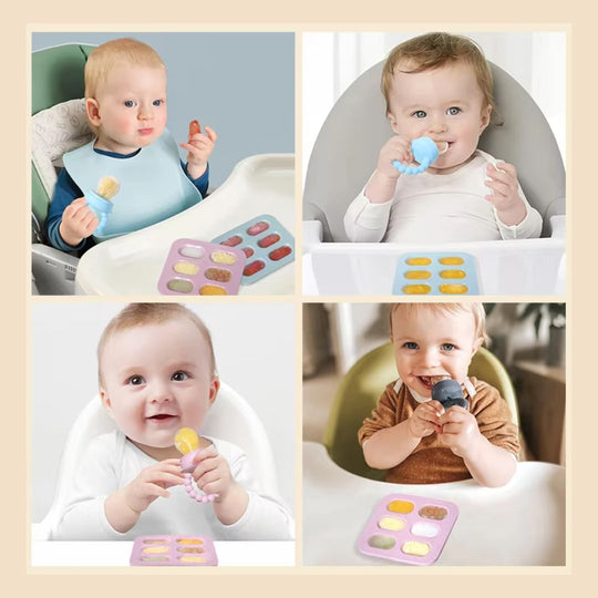 Baby Fruit Feeder  and Tray - Safe Self-Feeding & Teething Relief.