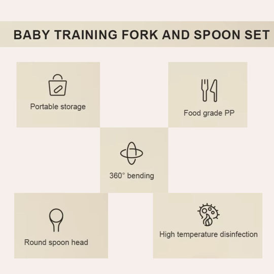 Bendable Baby Fork and Spoon Set - Self-Feeding Utensils