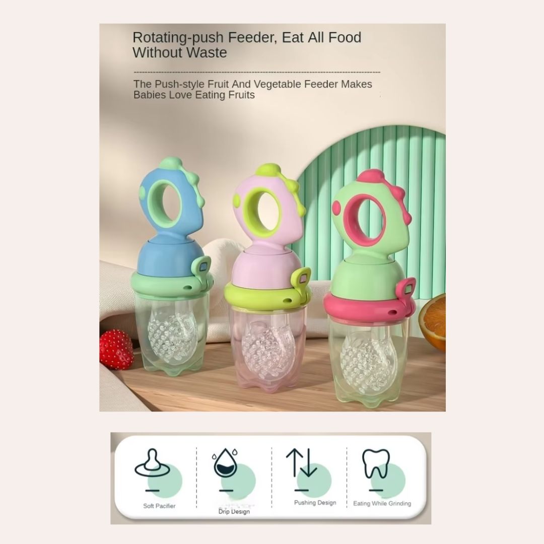 Fruit Food Feeder with Twist Top - Safe Self-Feeding & Teething