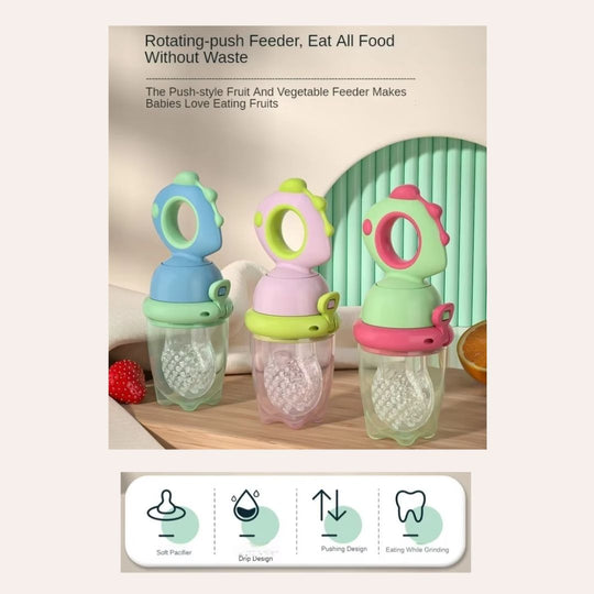Fruit Food Feeder with Twist Top - Safe Self-Feeding & Teething
