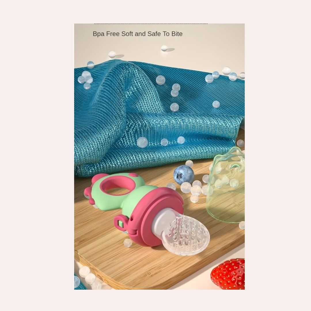 Fruit Food Feeder with Twist Top - Safe Self-Feeding & Teething