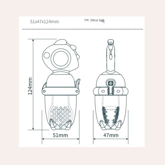 Fruit Food Feeder with Twist Top - Safe Self-Feeding & Teething